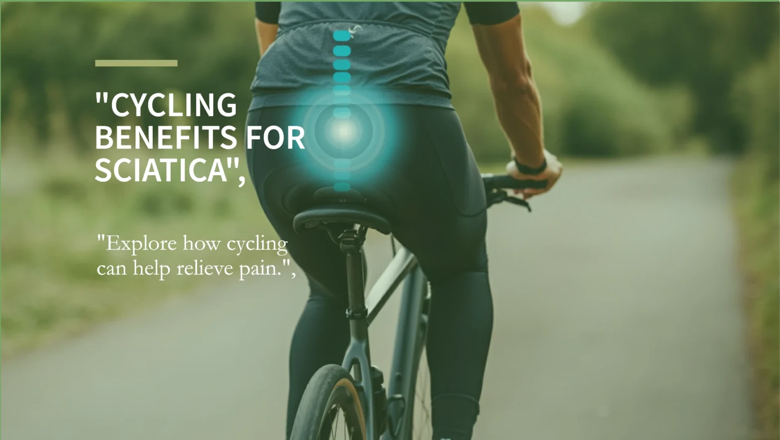 A cyclist riding a comfortable bike, highlighting the benefits of proper posture and seat alignment in relieving sciatica pain.