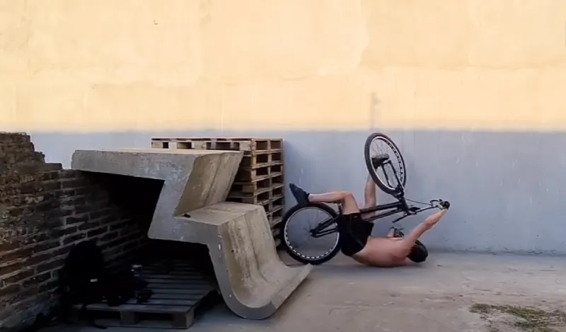 A cracked helmet that saved a cyclist from a TBI