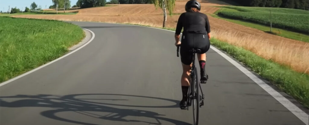A cyclist with toned glute muscles from riding