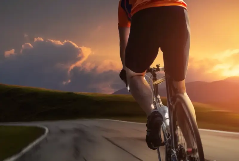 A man climbing a steep hill to build thigh muscle