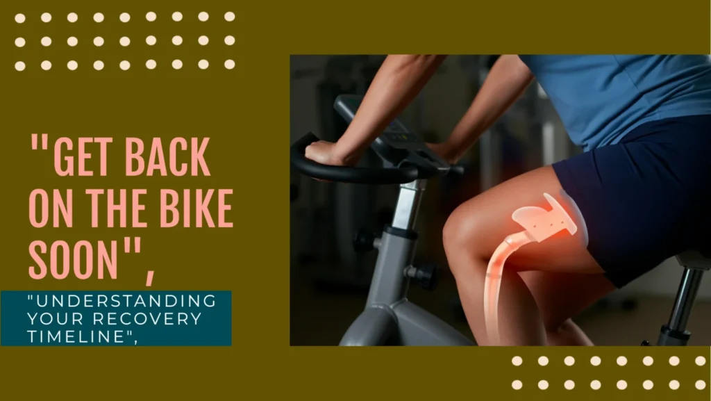 A patient using a recumbent bike for hip rehabilitation