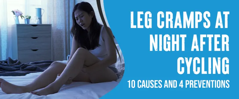 A person with a leg cramp at night after cycling