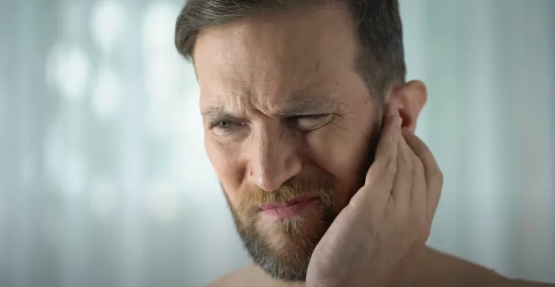 Anatomical diagram of the inner ear and neck connection