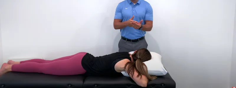 Correct side sleeping position with a pillow between the knees