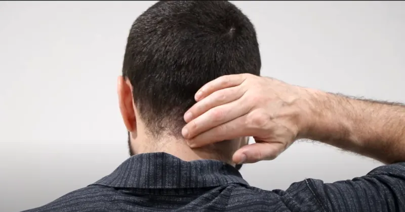 Diagram of a cervicogenic headache originating from the neck