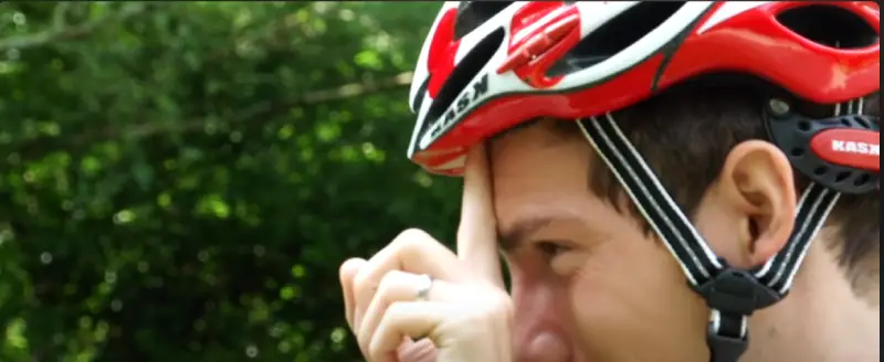 Diagram of nerve pressure points on the head from a helmet