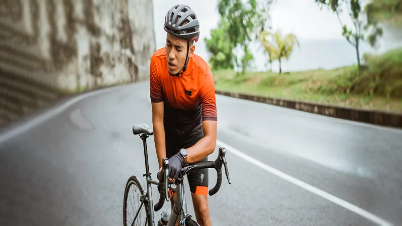 Poor bike posture leading to neck strain