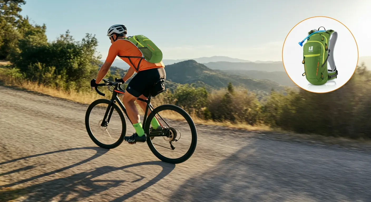 Cycling hydration pack with water bladder