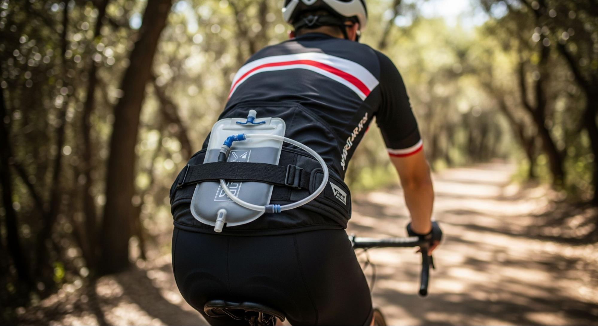 wide water bladder belt for cycling