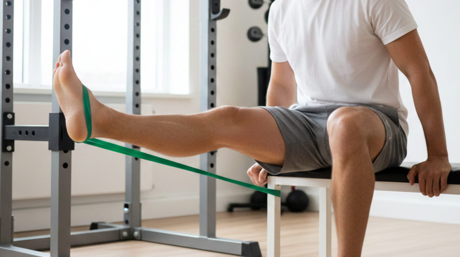 Banded ankle dorsiflexion strengthening movement