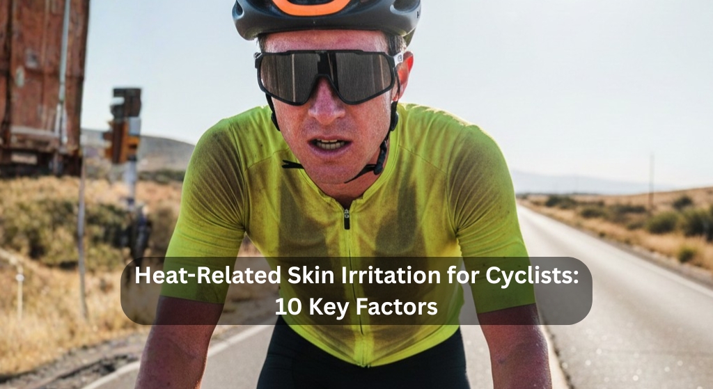 Cyclist dealing with heat-related skin irritation