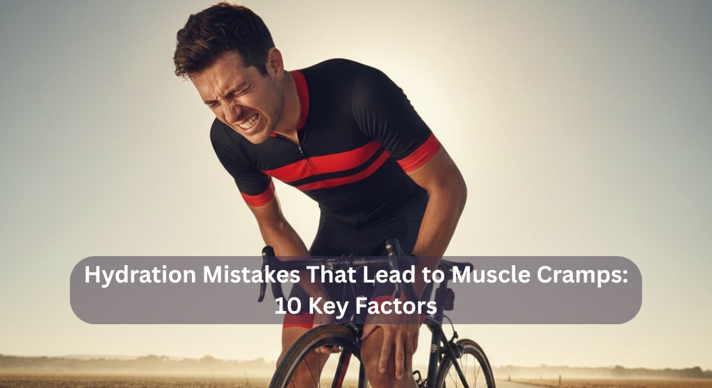 Cyclist dealing with muscle cramps from dehydration