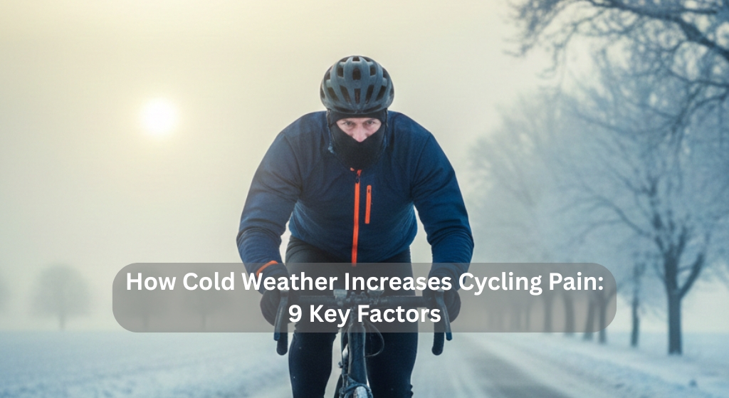 Cyclist riding in cold weather with muscle stiffness