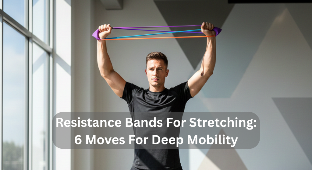 Resistance bands stretching for shoulder mobility