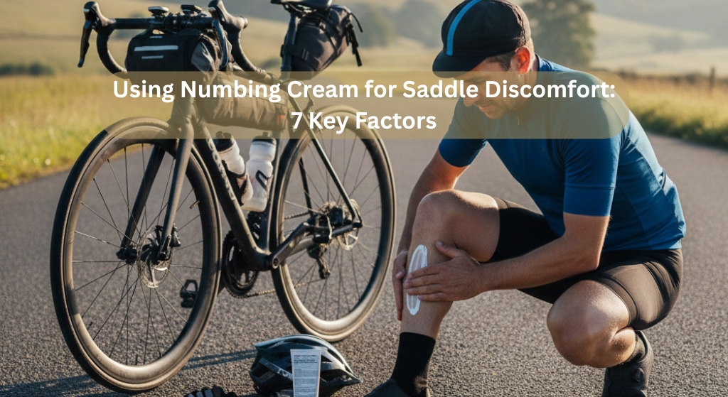 cyclist applying numbing cream before a ride