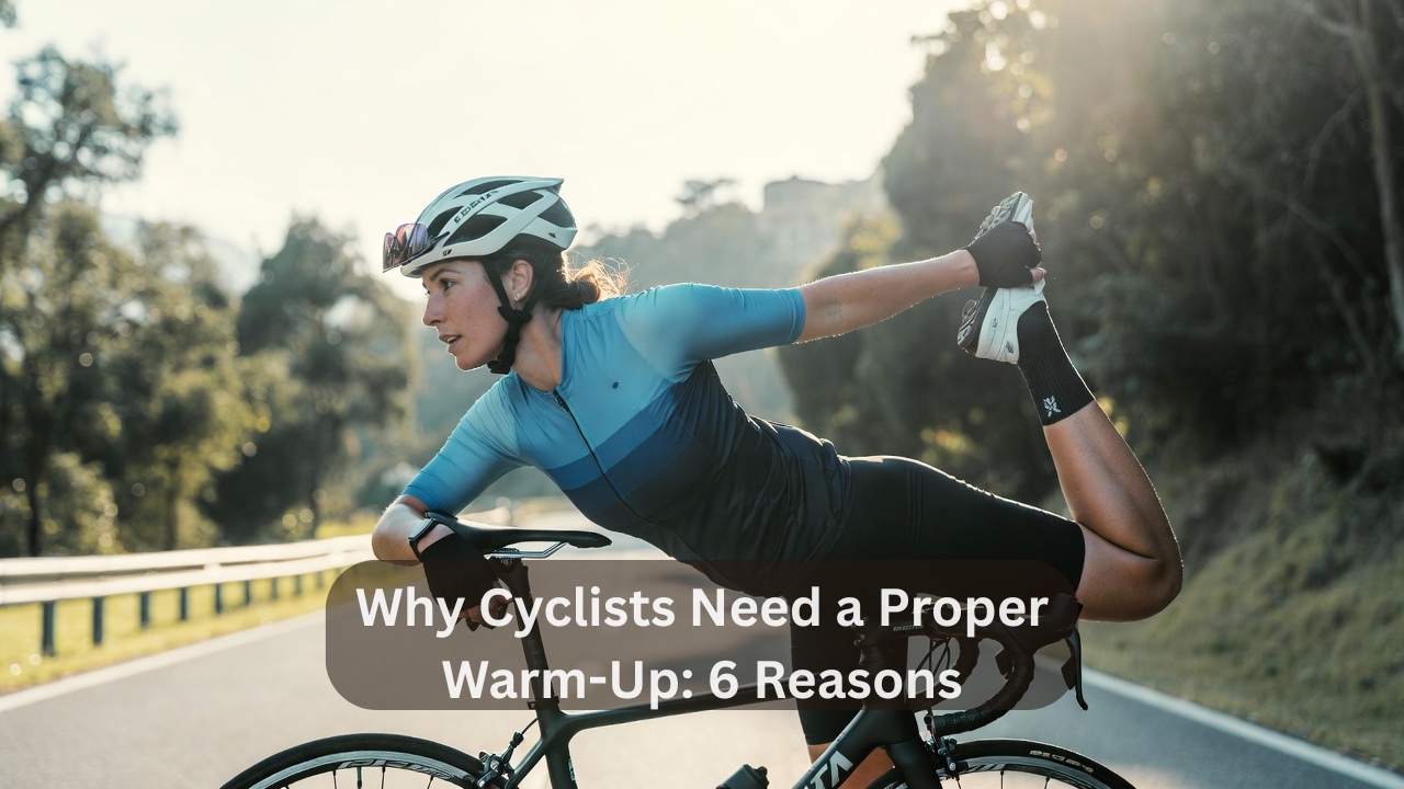 Cyclist warming up before ride to prevent injury