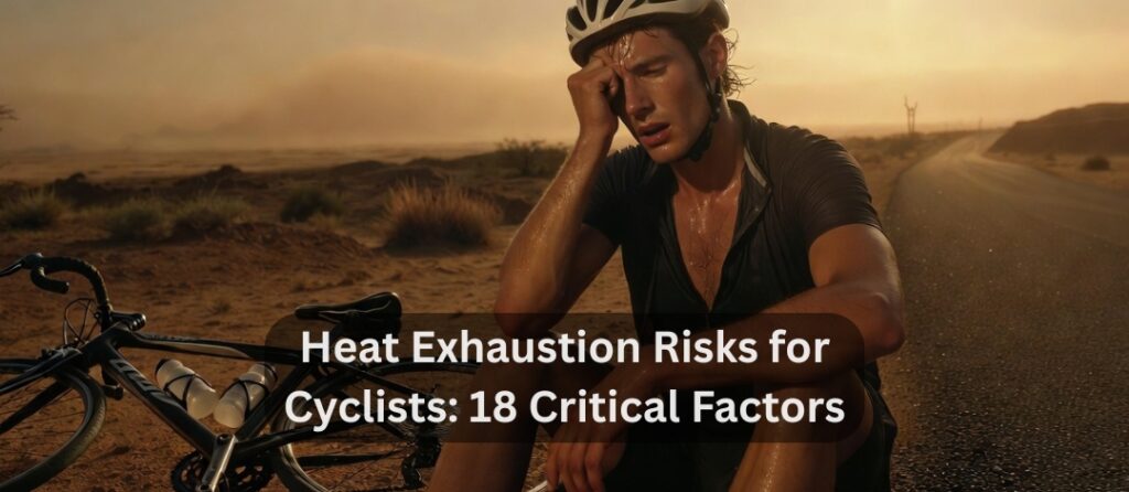 Dehydrated cyclist resting on roadside in hot weather