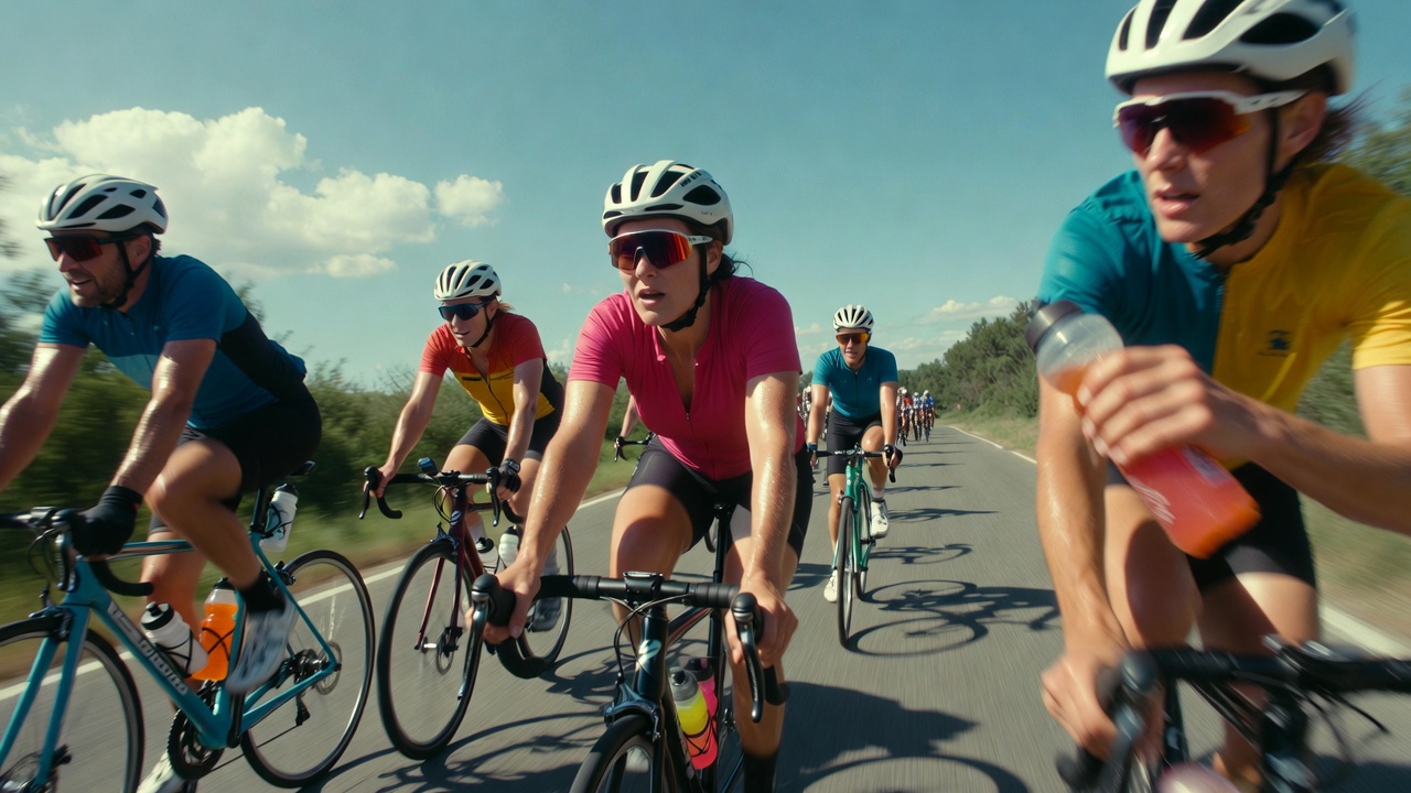 Electrolyte drinks used in endurance road cycling