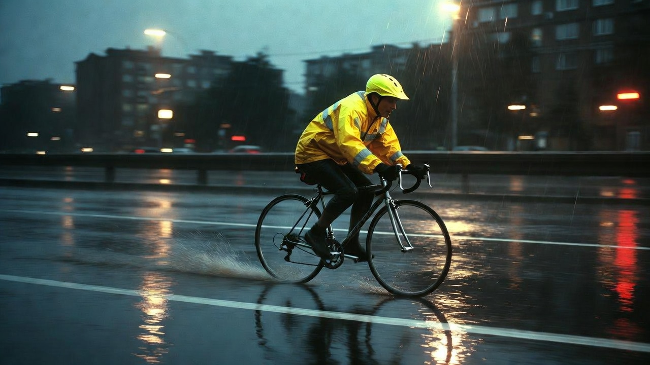 Proper rain gear for cycling in wet conditions