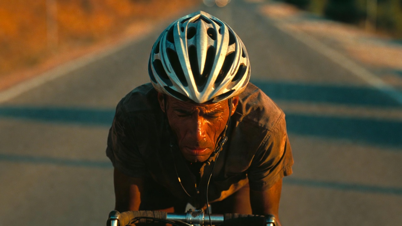 Tired rider showing slow reaction time on road