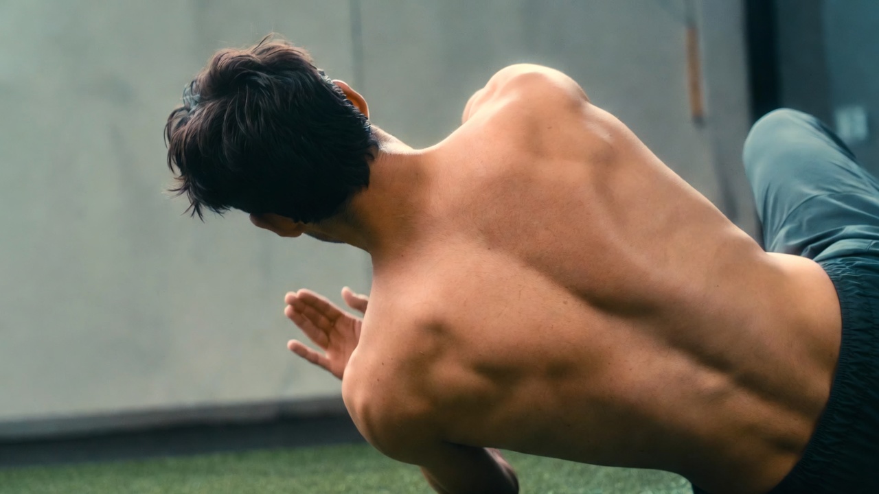 Tucking chin to protect head in a fall