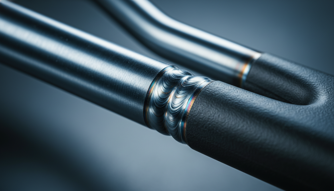 Close-up of high-quality chromoly steel bicycle saddle rails.